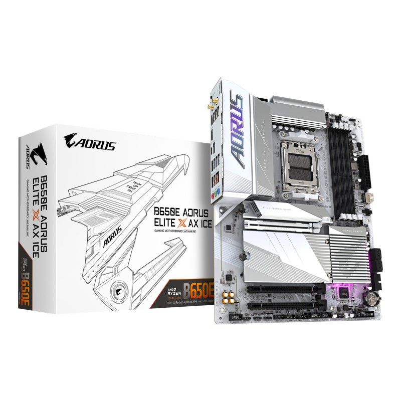 GIGABYTE B650E AORUS ELITE X AX ICE AMD B650 AM5 pieslēgvieta ATX