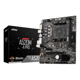 MSI A520M-A PRO mātes plate AMD A520 Ligzda AM4 mikro ATX