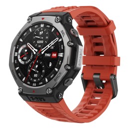 Amazfit T-Rex 3 Lava 3,81 cm (1.5") AMOLED 48.5 mm Digitāls 480 x 480 pikseļi Skārienjūtīgais ekrāns Melns, Nerūsējošs tērauds