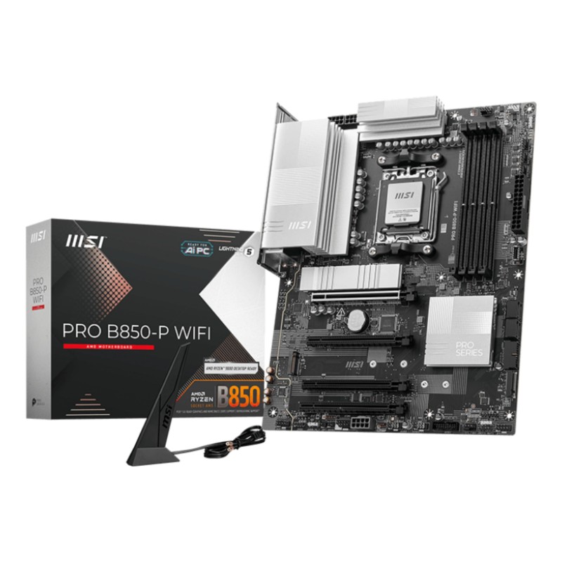 MSI PRO B850-P WIFI mātes plate AMD B850 AM5 pieslēgvieta ATX