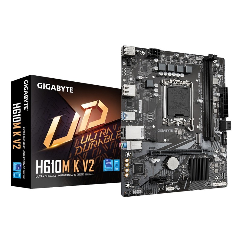 GIGABYTE H610M K V2 mātes plate Intel H610 LGA 1700 mikro ATX