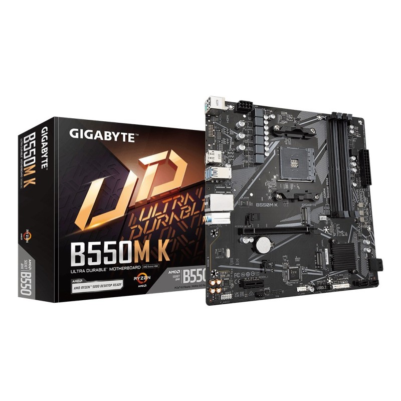 GIGABYTE B550M K mātes plate AMD B550 Ligzda AM4 mikro ATX
