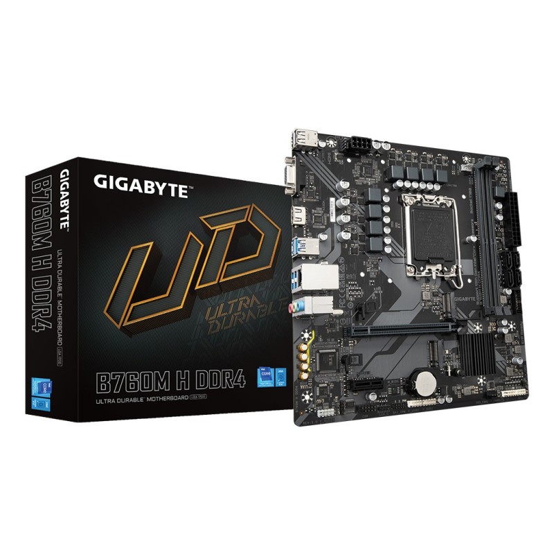 GIGABYTE B760M H DDR4 mātes plate Intel B760 Express LGA 1700 mikro ATX