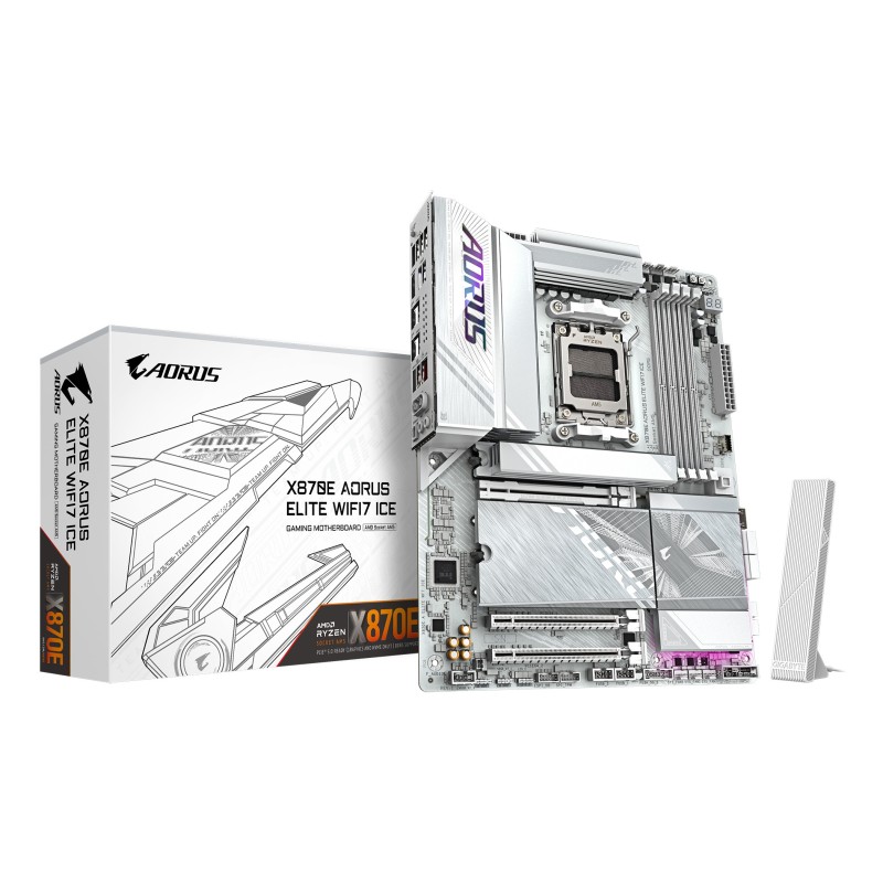 GIGABYTE X870E AORUS ELITE WIFI7 ICE AMD X870E AM5 pieslēgvieta ATX