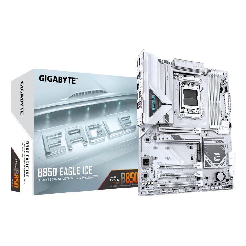 GIGABYTE B850 EAGLE ICE mātes plate AMD B850 AM5 pieslēgvieta ATX