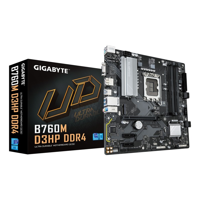 GIGABYTE B760M D3HP DDR4 mātes plate Intel B760 Express LGA 1700 mikro ATX