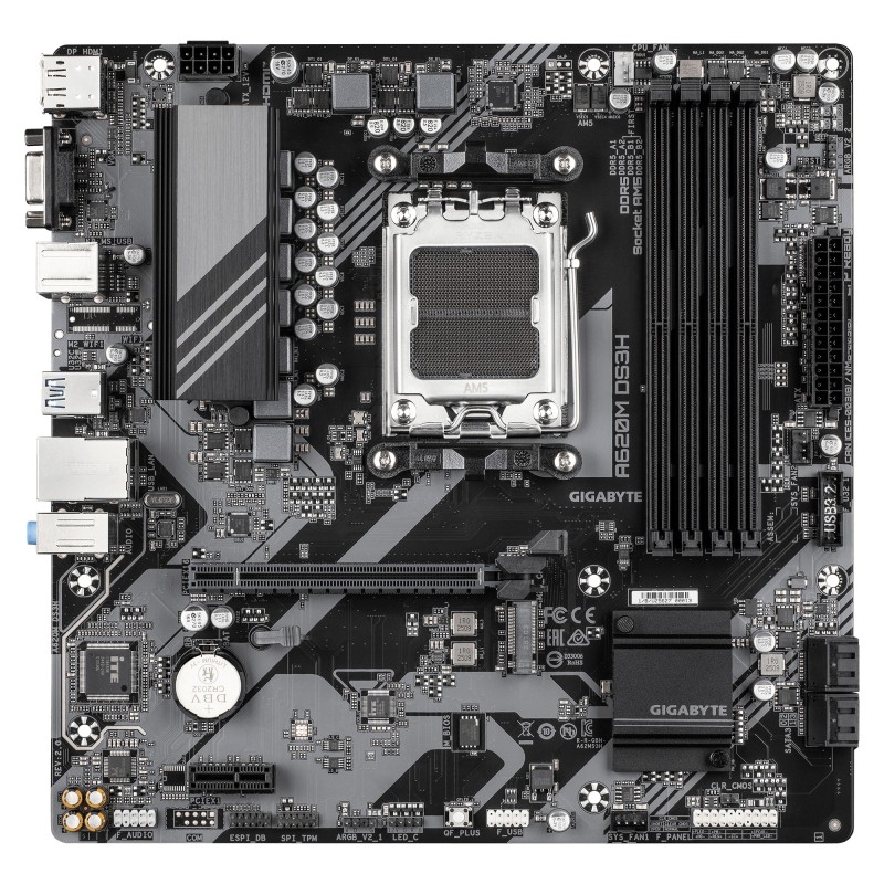 GIGABYTE A620M DS3H (rev. 2.0) AMD A620A AM5 pieslēgvieta mikro ATX