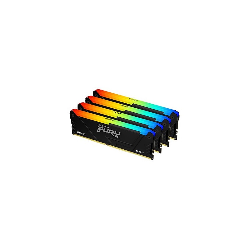 Kingston Technology FURY Beast RGB модуль памяти 64 GB 4 x 16 GB DDR4 3200 MT s 288-pin DIMM