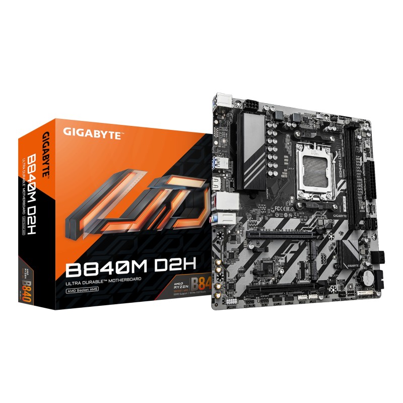 GIGABYTE B840M D2H mātes plate AMD B840 AM5 pieslēgvieta mikro ATX