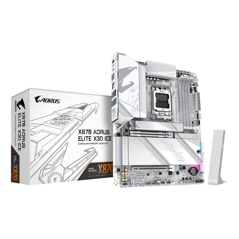 GIGABYTE X870 AORUS ELITE X3D ICE AMD X870 AM5 pieslēgvieta ATX