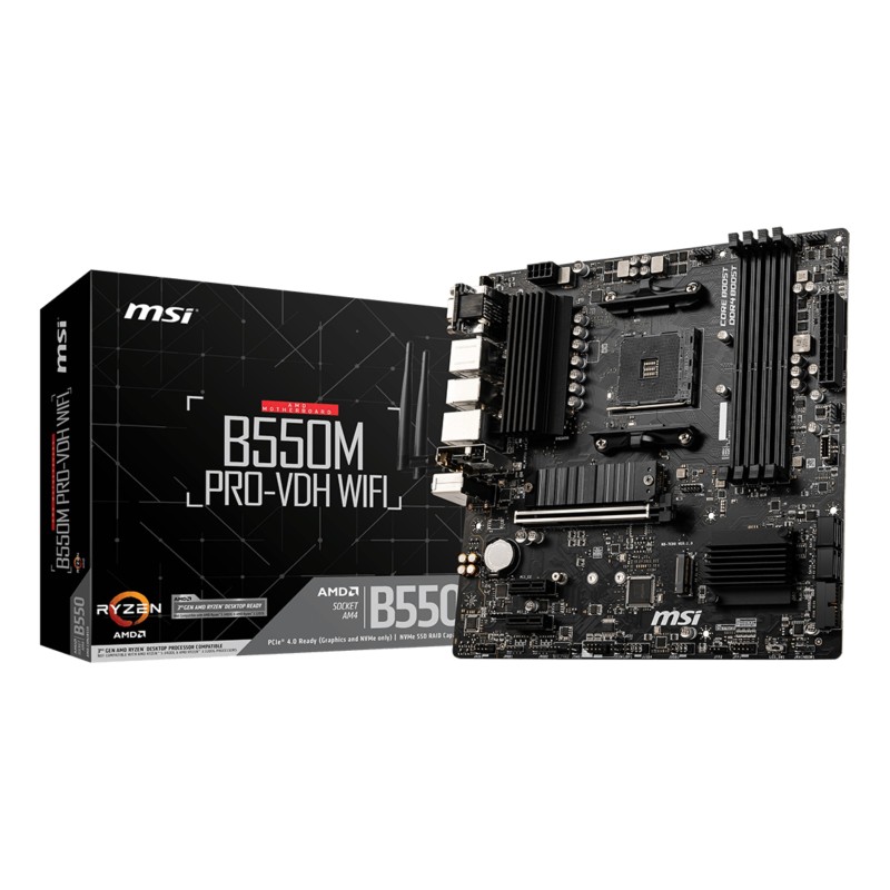 MSI B550M PRO-VDH WIFI mātes plate AMD B550 Ligzda AM4 mikro ATX