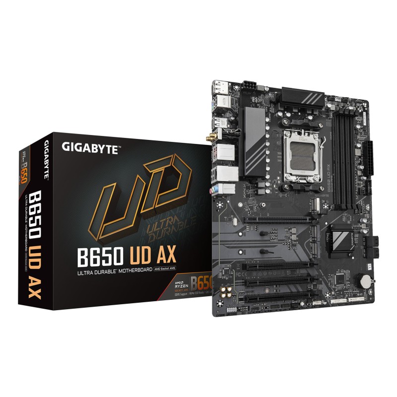 GIGABYTE B650 UD AX mātes plate AMD B650 AM5 pieslēgvieta ATX