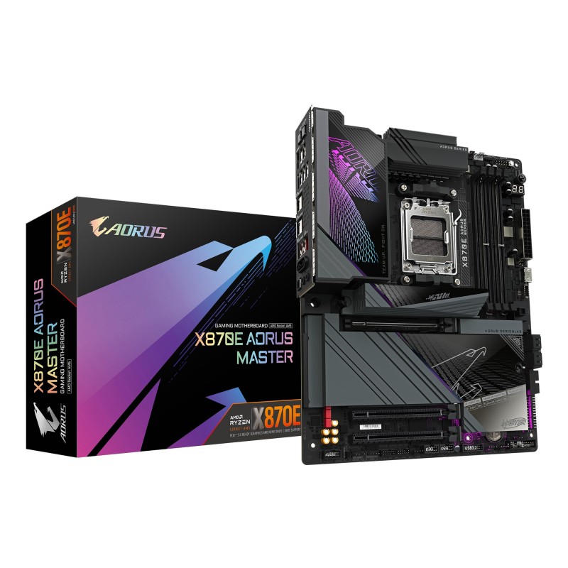 GIGABYTE X870E AORUS MASTER mātes plate AMD X870 AM5 pieslēgvieta ATX