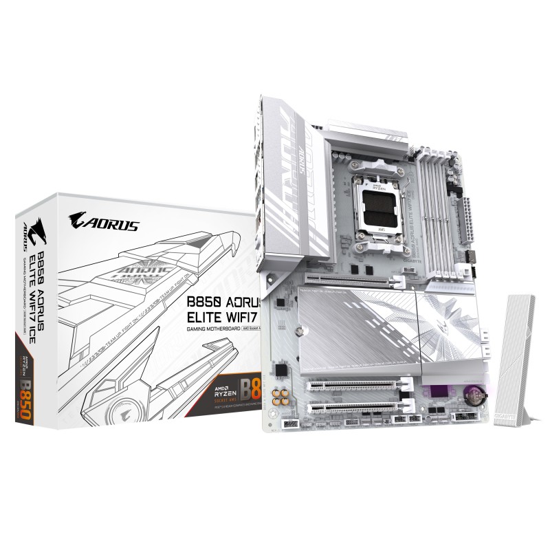 GIGABYTE B850 AORUS ELITE WIFI7 ICE AMD B850 AM5 pieslēgvieta ATX