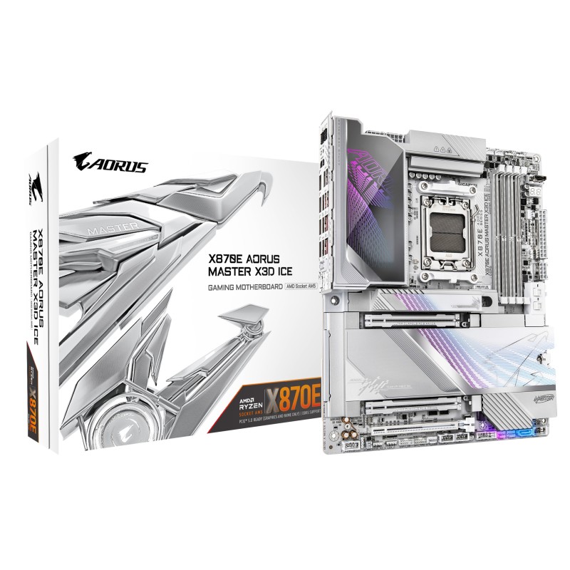 GIGABYTE X870E AORUS MASTER X3D ICE AMD X870E AM5 pieslēgvieta ATX