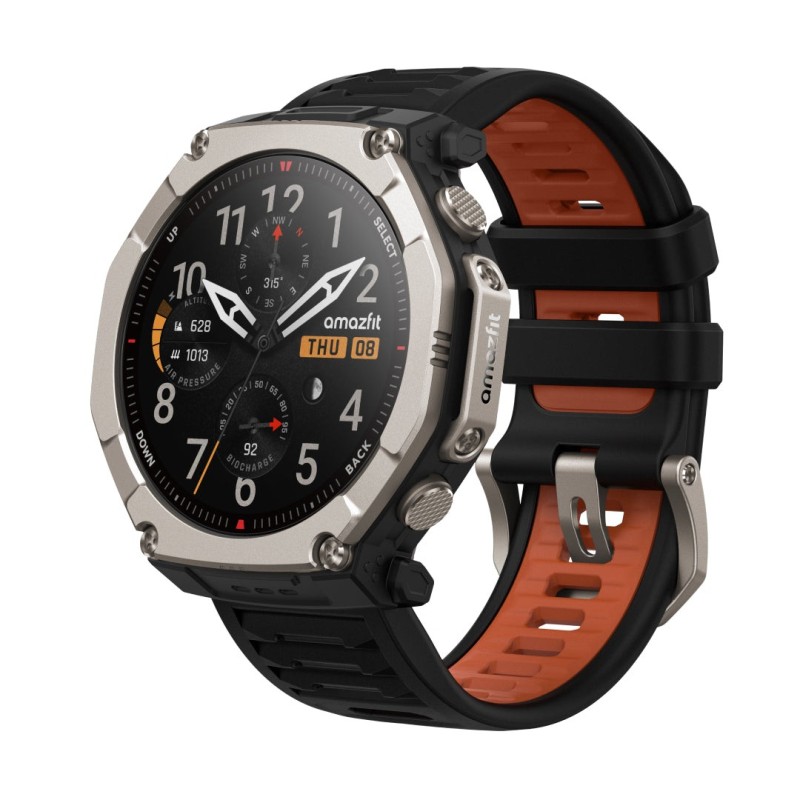 Amazfit T-Rex Ultra 2 129,5 cm (51") AMOLED 51 mm Digitāls 480 x 480 pikseļi Skārienjūtīgais ekrāns Titāns Wi-Fi GPS