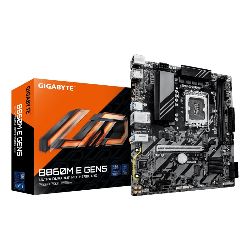 GIGABYTE B860M E GEN5 mātes plate Intel B860 LGA 1851 (Socket V1) mikro ATX