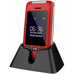 SPONGE Artfone C10 Flip Senior Phone dual LCD Dual Keypad And Dual SIM 1000mAh Red