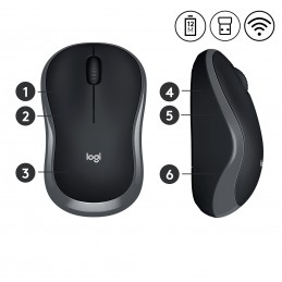 Logitech M185 pele Birojs Abām rokām RF Bezvadu Optisks 1000 DPI