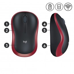 Logitech M185 компьютерная мышь Офисная Для обеих рук Беспроводной RF Оптический 1000 DPI