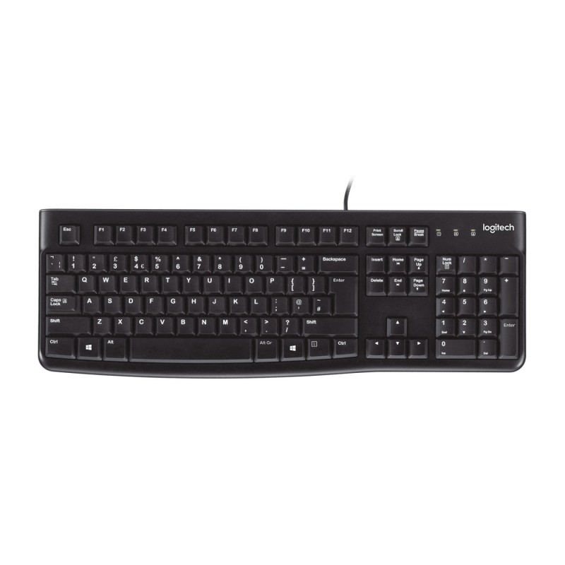 Logitech K120 Corded Keyboard клавиатура Универсальная USB QWERTY Международный американский стандарт Черный