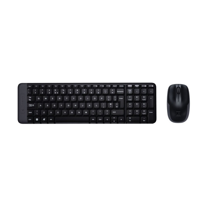 Logitech Wireless Combo MK220 tastatūra Pele iekļauta Birojs RF Bezvadu QWERTY International EER Melns