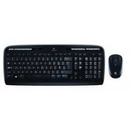 Logitech Wireless Combo MK330 клавиатура Мышь входит в комплектацию Универсальная Беспроводной RF Русский Черный