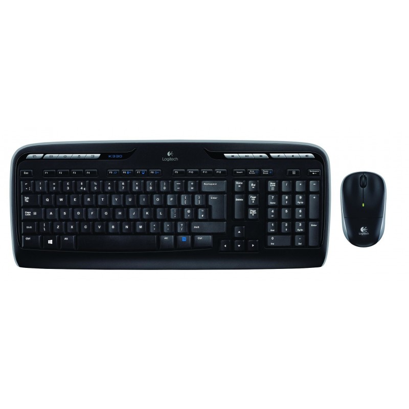 Logitech Wireless Combo MK330 tastatūra Pele iekļauta Universāls RF Bezvadu Krievu Melns