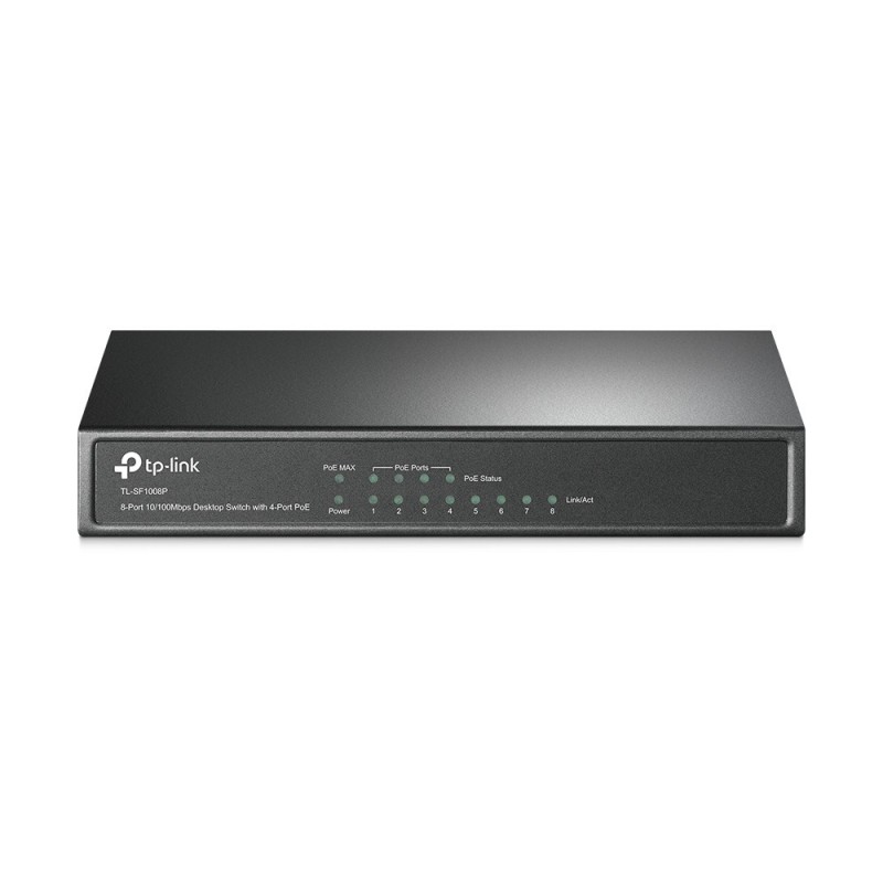 TP-Link TL-SF1008P сетевой коммутатор Неуправляемый Fast Ethernet (10 100) Питание по Ethernet (PoE) Оливковый