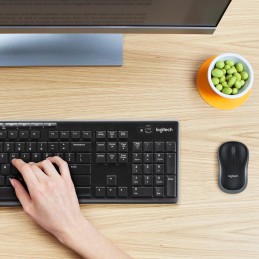 Logitech Wireless Combo MK270 tastatūra Pele iekļauta Mājas RF Bezvadu QWERTY US International Melns, Sudrabs