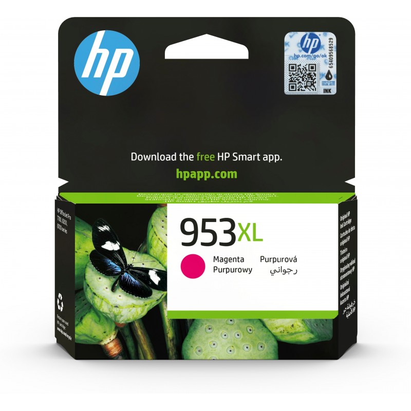 HP 953XL, Оригинальный струйный картридж увеличенной емкости, Пурпурный