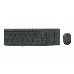 Logitech MK235 клавиатура Мышь входит в комплектацию Дома USB QWERTY Международный американский стандарт Серый