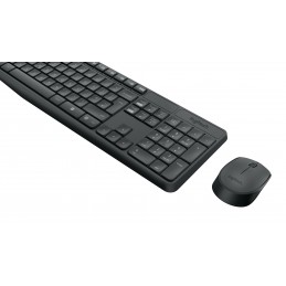 Logitech MK235 клавиатура Мышь входит в комплектацию Дома USB QWERTY Международный американский стандарт Серый