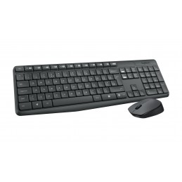 Logitech MK235 клавиатура Мышь входит в комплектацию Дома USB QWERTY Международный американский стандарт Серый