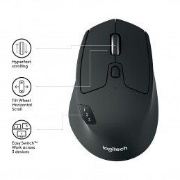 Logitech M720 pele Birojs Labā roka RF bezvadu sakari + Bluetooth Optisks 1000 DPI