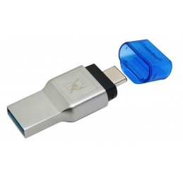 Kingston Technology MobileLite Duo 3C karšu lasītājs USB 3.2 Gen 1 (3.1 Gen 1) Type-A Type-C Zils, Sudrabs