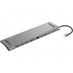 Sandberg 136-23 dokstacija USB 3.2 Gen 1 (3.1 Gen 1) Type-C Sudrabs