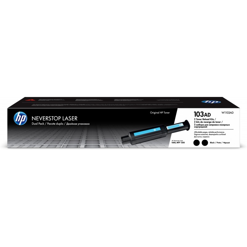 HP 103AD Dual Pack Black Original Neverstop Laser Toner Reload Kit