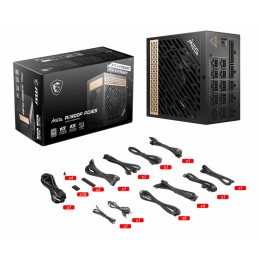 MSI MEG AI1300P PCIE5 barošanas avotu vienība 1300 W 24-pin ATX ATX Melns