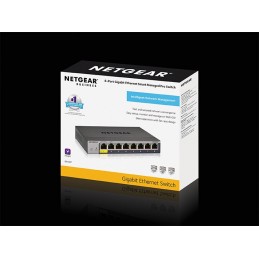 NETGEAR GS108Tv3 Управляемый L2 Gigabit Ethernet (10 100 1000) Серый