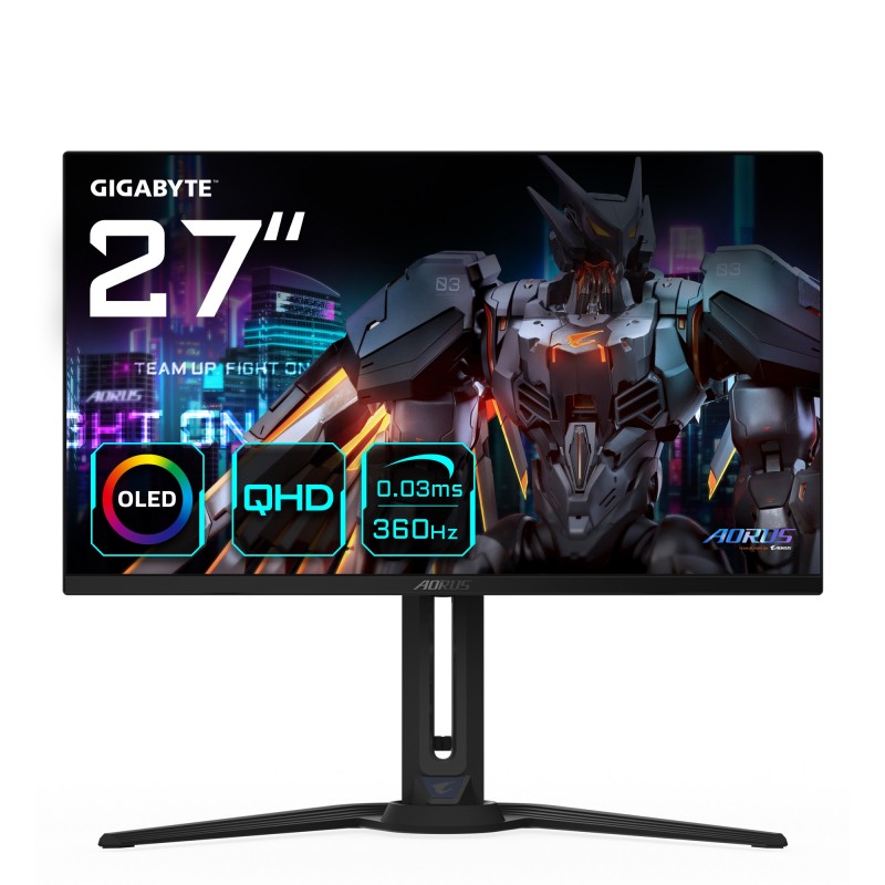 GIGABYTE FO27Q3 monitori 68,6 cm (27") 2560 x 1440 pikseļi Quad HD OLED Melns