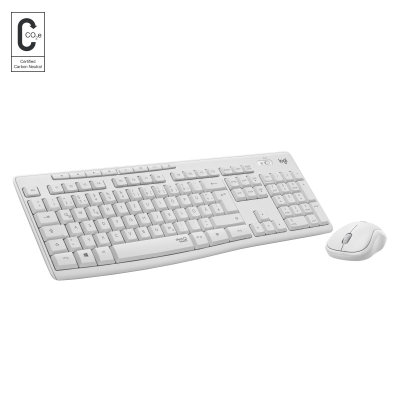 Logitech MK295 Silent Wireless Combo tastatūra Pele iekļauta Birojs RF Bezvadu QWERTY Angļu Balts