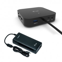 i-tec C31DUALDPDOCKPD100W dokstacija Vadu USB 3.2 Gen 1 (3.1 Gen 1) Type-C Melns