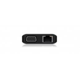 ICY BOX IB-DK4070-CPD Vadu USB 3.2 Gen 1 (3.1 Gen 1) Type-C Antracīts, Melns