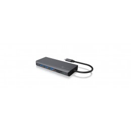 ICY BOX IB-DK4070-CPD Vadu USB 3.2 Gen 1 (3.1 Gen 1) Type-C Antracīts, Melns