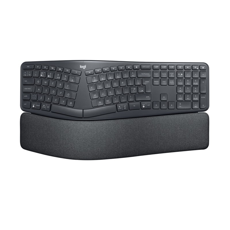 Logitech Ergo K860 tastatūra Birojs RF bezvadu sakari + Bluetooth US International Grafīts