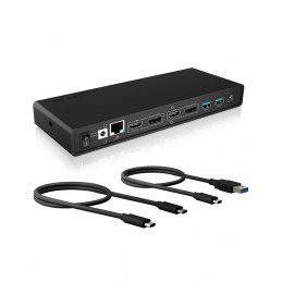 ICY BOX IB-DK2245AC Проводная USB 3.2 Gen 1 (3.1 Gen 1) Type-C Черный