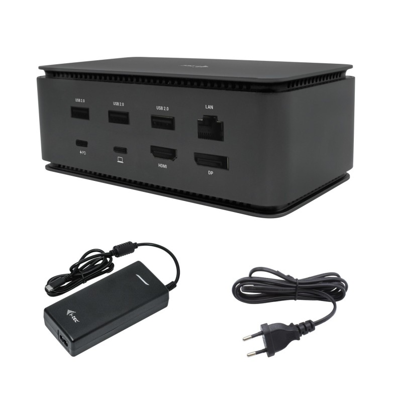 i-tec Metal USB4DUALDOCK100W док-станция для ноутбука Проводная USB4 Черный