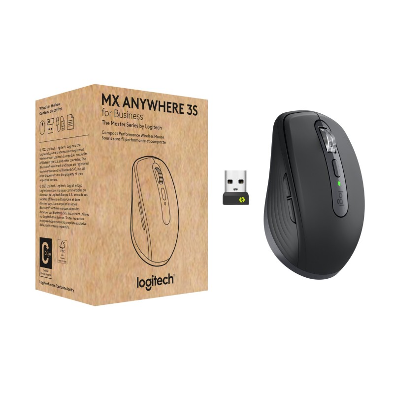 Logitech MX Anywhere 3S for Business pele Birojs Labā roka RF bezvadu sakari + Bluetooth Lāzers 8000 DPI