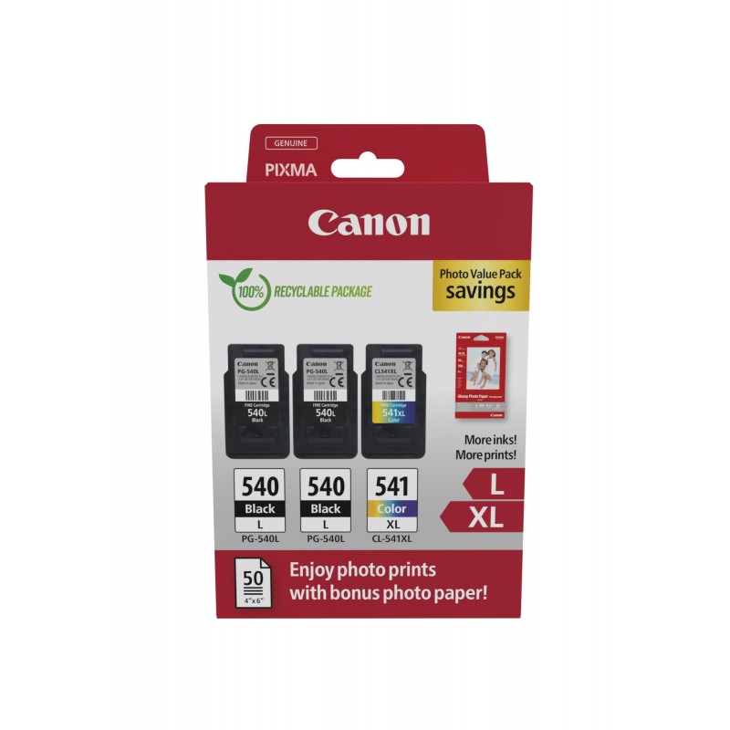 Canon 5224B015 струйный картридж 3 шт Подлинный Черный, Голубой, Пурпурный, Желтый